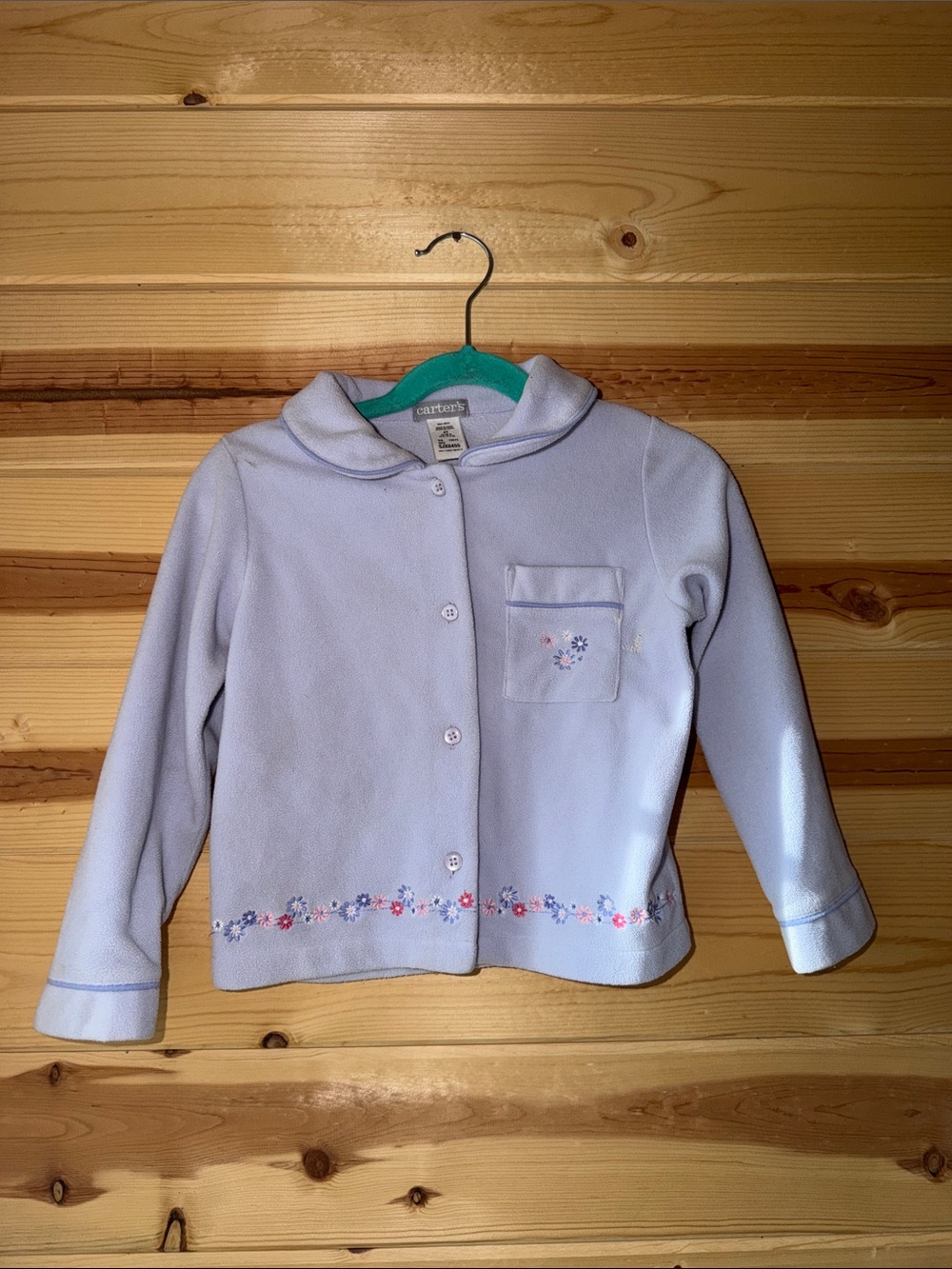 Carter's Lavender Girls' Button-Front Jacket with Floral Trim
